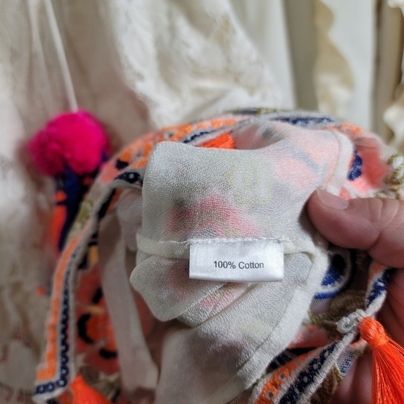 NWT Anthropologie Hemant and Nandita Aurora Tiered Lace Tassel Tank Small - Picture 11 of 12